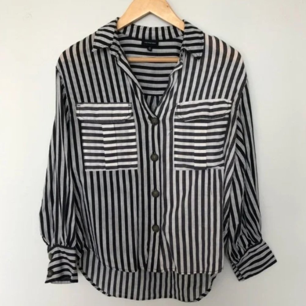 Striped Black & White Blouse XS - Target
